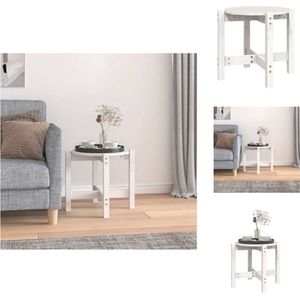 vidaXL Salontafel - Salontafels - Tafel - Bijzettafel - Salontafel Ø 52,5x45 cm massief grenenhout wit