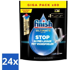 Finish - Powerball - Vaatwasmiddel - Ultieme Alles In 1 - Glansspoelmiddel - 80 Wasbeurten - Voordeelverpakking - 24 stuks