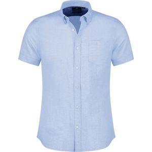 New Zealand casual overhemd korte mouw lichtblauw