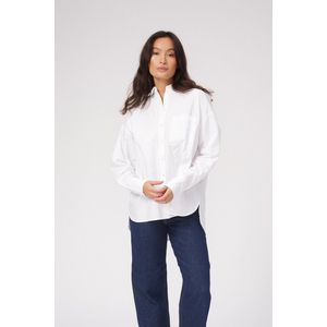 Relaxed Shirt - Dames Relaxed Overhemd - Wit - Relaxed Fit