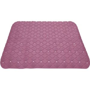 Excellent Houseware Badmat - antislip - oud roze - 55 cm - vierkant - badkuipmat