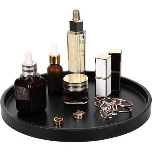 Resin Vanity Tray for Bathroom, Decorative Catchall Organizer and Jewelry Dish Tray - Matte Black
