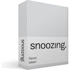 Snoozing - Flanel - Laken - Tweepersoons - 200x260 cm - Grijs