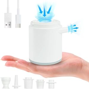 Draagbare Elektrische Luchtpomp met Led Campinglamp en USB Oplaadbare Batterij - Perfect voor Opblazen en Leeglopen van Luchtbedden, Zwemringen en Meer