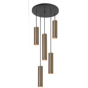 Highlight - Hanglamp Perugia 5 lichts Ø 35 cm brons zwart