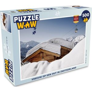 Puzzel Sneeuw op een hut in Zwitserland - Legpuzzel - Puzzel 500 stukjes