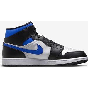 Air Jordan 1 Mid White Black Racer Blue - 554724-140 - Maat 42 - Wit;Zwart;Blauw - Schoenen