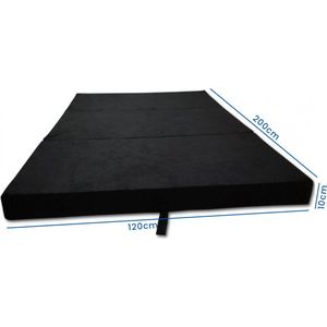 Opvouwbaar Logeermatras - Camping Matras 120x200 cm - Zwart - Polyether Vulling - Huisstofmijtwerend