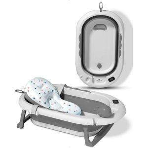 Babybadje 3 in 1 opvouwbaar - Inclusief badkussen - Thermometer ingebouwd - model 2023 - grijs