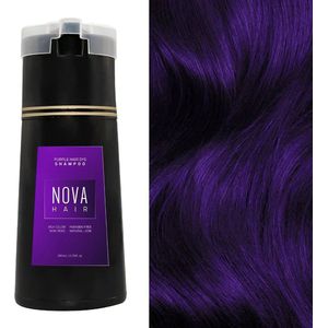 Nova Hair Instant Dye Shampoo Purple - Rijk aan Natuurlijke Extracten - Dekking voor Grijs Haar - Kleur Shampoo voor man en vrouw - NovaHair - Nova Hair Shampoo Purple - 200 ml