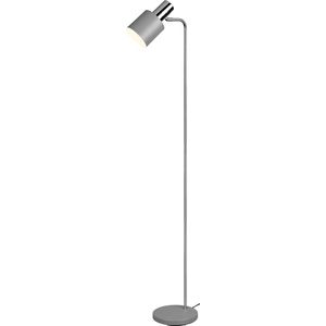 LED Vloerlamp - Vloerverlichting - Torna Alimo - E27 Fitting - Rond - Mat Grijs - Aluminium