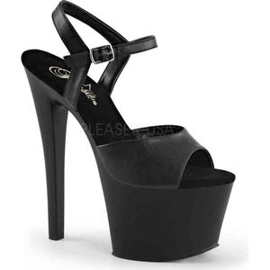Pleaser - SKY-309 Sandaal met enkelband, Paaldans schoenen - Paaldans schoenen - 36 Shoes - Zwart