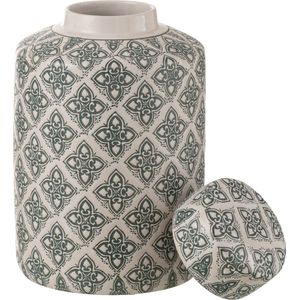 J-Line kan decoratief Kousa - porselein - blauw/wit - large