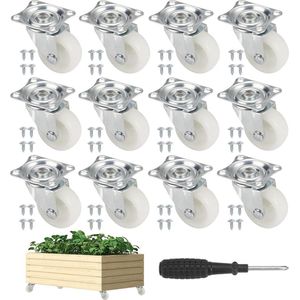 12 stuks rollen diameter 38 mm rubberen wielen meubels 360 graden draaibaar zwenkwielen - houten kasten kinderbedden kweekbakken .