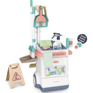 Schoonmaaktrolley – Speelgoed Stofzuiger – Schoonmaakkar – Schoonmaakset – Poetswagen – Poetskar - 34x31x71CM