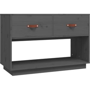 vidaXL TV-meubel - 90x40x60 cm - Massief grenenhout - Grijs TV Kast - Houten TV Kast - Grenoble Hout - Tv Tafel - Salontafel