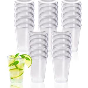 105 stuks hard plastic drinkbekers - herbruikbare bekers - 240 ml - transparant - voor feesten en verjaardagen