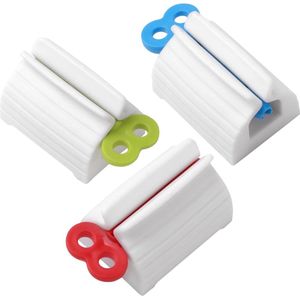 3-delige set - tandpastaknijper met tube - tandpastahouder - badkameraccessoires - 3 kleuren