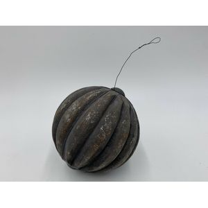 Dekoratie bal Xmas melon ball maat S grijs Ø 8 cm kerstbal | 121341 | Home Sweet Home | Stoer & Sober Woonstijl