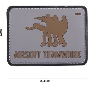 101 Inc Embleem 3D Pvc Airsoft Teamwork Grijs  16067