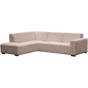 Dimehouse Hoekbank Gavi ribstof beige links - Stof - Scandinavisch & Basic - 270 x 77 x 210 cm