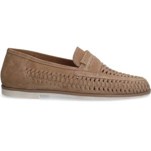 Manfield - Heren - Beige suède loafers - Maat 42