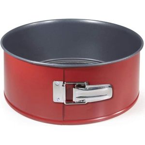 Hoge verwijderbare cakevorm - Hoge taartvorm - Hoge bakvorm - Afneembare vorm - Anti-aanbaklaag - Rood - Ø 24 x 10 cm
