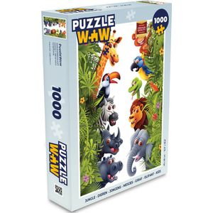 Puzzel Jungle - Dieren - Jongens - Meisjes - Giraf - Olifant - Kids - Legpuzzel - Puzzel 1000 stukjes volwassenen