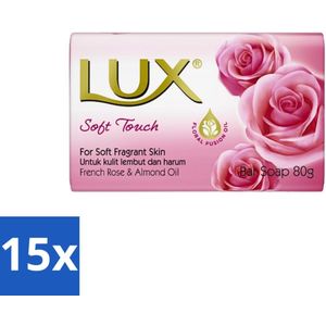 Lux - Zeep - Soft Touch - Hydraterend - Voor Geurige Huid - 80 g - Bulkverpakking - 15 stuks