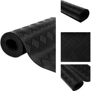 vidaXL Vloermat - Vloermatten - Mat - Matten - Vloermat anti-slip 3 mm 1,5x4 m rubber ruit