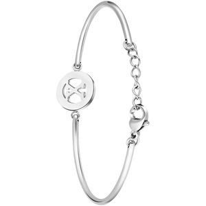 Lucardi Dames Armband met letter - X - Staal - Armband - Moederdag Cadeautje - 20 cm - Zilverkleurig