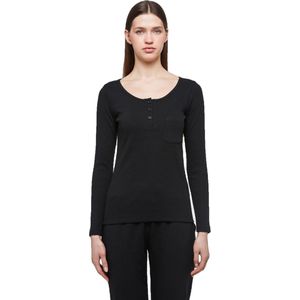 WB Comfy Basic Dames Lange Mouw Zwart - XXL