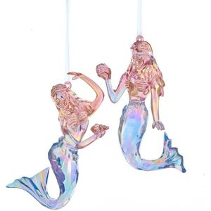 Decoratief figuur - set van 2 zeemeerminnen - mermaid / zeemeermin