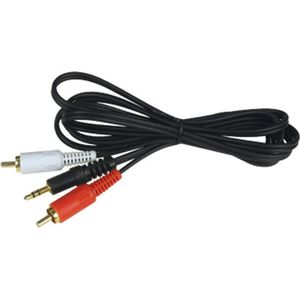 Caliber Audio kabel 3.5mm Aux naar 2x RCA - Zwart - 1.5m (CLA 150.2)