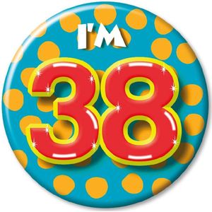 I'm 38 Button 38 Jaar 5,5cm