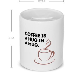 Akyol - coffee is a hug in a mug Spaarpot - Koffie - koffie drinkers/liefhebbers - verjaardagscadeau - cadeau - kado - geschenk - verjaardag - collega's - 350 ML inhoud