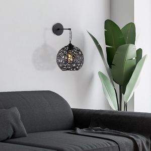 Strakke en moderne wandlamp in zwart | 25x30 cm | Hoogte 35 cm | E27 40W | IP20