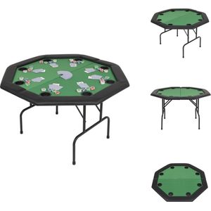 vidaXL Inklapbare pokertafel - 121 x 121 x 76 cm - Achthoekig - Groen en zwart - Pokertafel