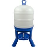 Gaun Pluimvee drinktoren – Op pootjes – 16 cm hoog – 40 Liter inhoud – Met sifon – Blauw