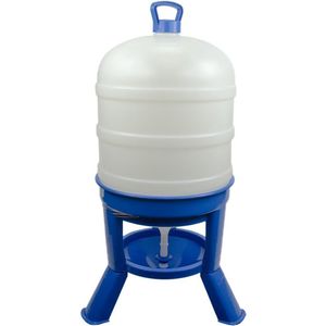 Gaun Pluimvee drinktoren – Op pootjes – 16 cm hoog – 40 Liter inhoud – Met sifon – Blauw