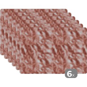 Placemats - Roze - Luxe - Stenen - Marmer - Onderlegger - Afdekplaat voor kookplaat - 45x30 cm - 6 stuks
