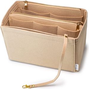 Neverfull mm organizer, handbag organizer van vilt met volgende, handbag organizer, tas in zak, 2-in-1, tasorganizer, beige, M