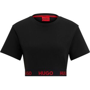 Hugo Sporty Logo T-shirt Met Korte Mouwen Zwart S Vrouw