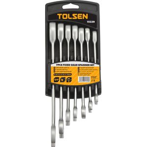 Tolsen Gereedschapset 7-delig - Combinatiesleutelset - Ratelsleutelset - Ratelsleutels 8, 10, 12, 13, 14, 17 & 19 mm