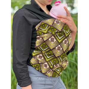 Afrikaanse Print Draagdoek / Draagzak / baby wrap / baby sling - Groen / geel  - Baby wrap carrier