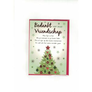 Kaart - Kerst - Bedankt voor onze vriendschap