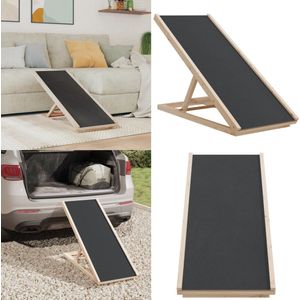vidaXL Hondenloopplank 100x40 cm massief vurenhout grijs - Hondenloopplank - Hondenloopplanken - Honden Loopplank - Loopplank Hond