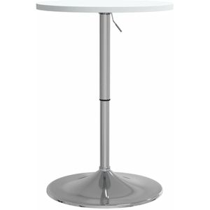 The Living Store Bartafel 50x50x90 cm bewerkt hout en verchroomd staal wit - Bartafel - Bartafels - Eetkamerstoel - Salontafel - Inox