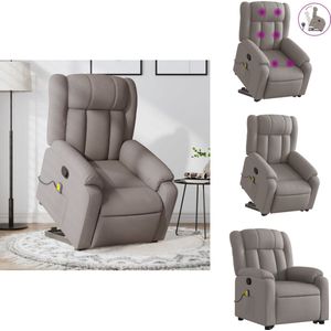vidaXL Sta-op-massagefauteuil - Sta-op-massagefauteuils - Sta-op Fauteuil - Sta-op- En Ligstoel Verstelbaar - Sta-op-massagestoel verstelbaar stof taupe