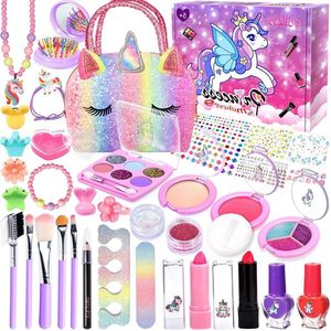 Make-upset voor meisjes - 36-delige kindermake-upset - meisjes kindermake-upset - wasbare kindermake-upset - meisjesspeelgoed - kerstverjaardagscadeaus voor meisjes - 5-6-7-8-9-10 jaar make up koffer meisje